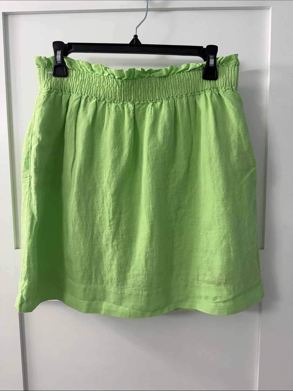 J. Crew Neon Lime Elastic Waist Mini Skirt